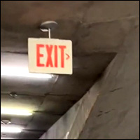 exit sign in Crit Room, Milstein Hall